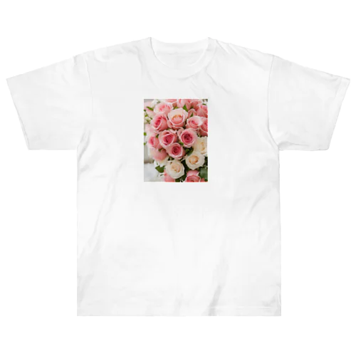 Pink Rose Bouquet Heavyweight T-Shirt