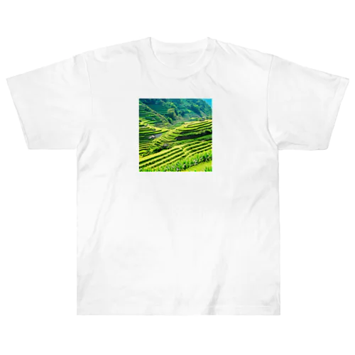 日本の原風景　棚田 ヘビーウェイトTシャツ