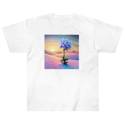 雪原の雪花 Heavyweight T-Shirt