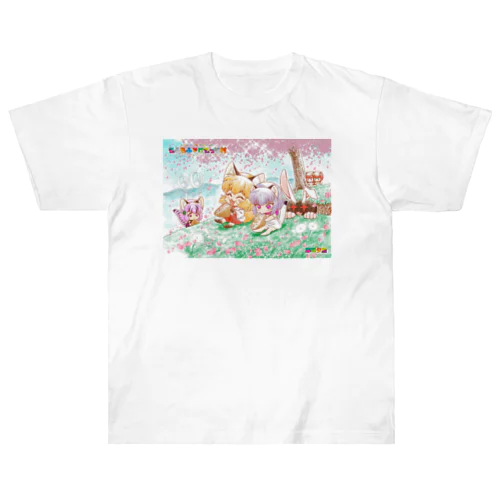 もふもふ♡けもっ娘村　春の遠足 Heavyweight T-Shirt