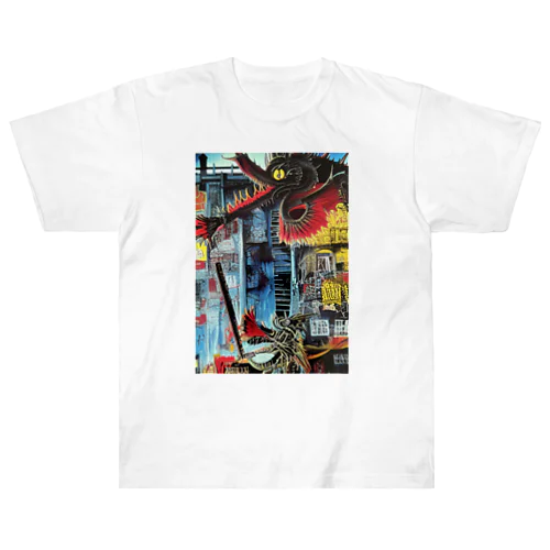 バスキアの絵画風イラスト Heavyweight T-Shirt