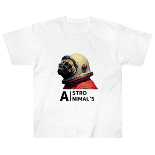 ASTRO ANIMAL'S パグ ヘビーウェイトTシャツ
