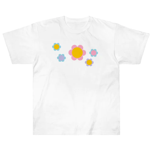 フラワー　ミックス　Mixed Coloured Flowers ヘビーウェイトTシャツ