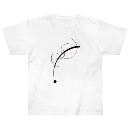 カンディンスキー "Free Curve to the Point: Accompanying Sound of Geometric Curves" Heavyweight T-Shirt