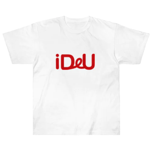 iDeU One-Point（テキスト赤） ヘビーウェイトTシャツ