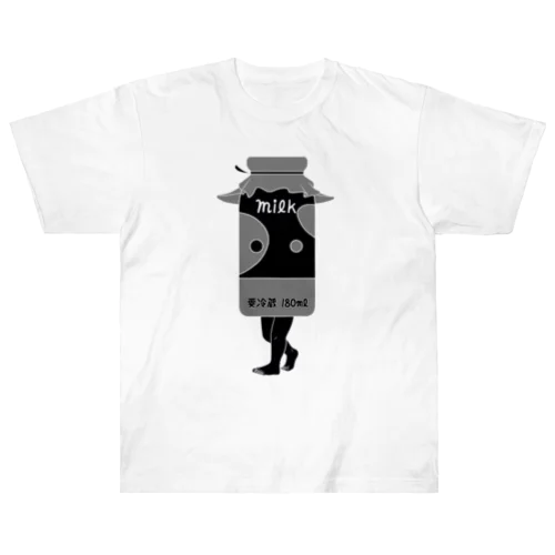 足の生えた牛乳瓶 Heavyweight T-Shirt