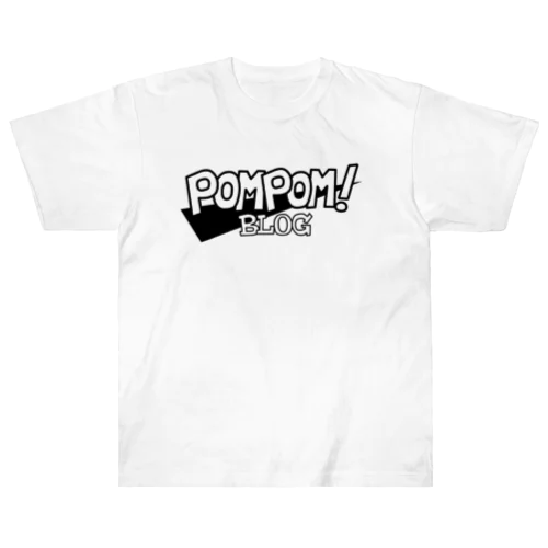 Pom Pom Blog Logo 2nd（black） ヘビーウェイトTシャツ