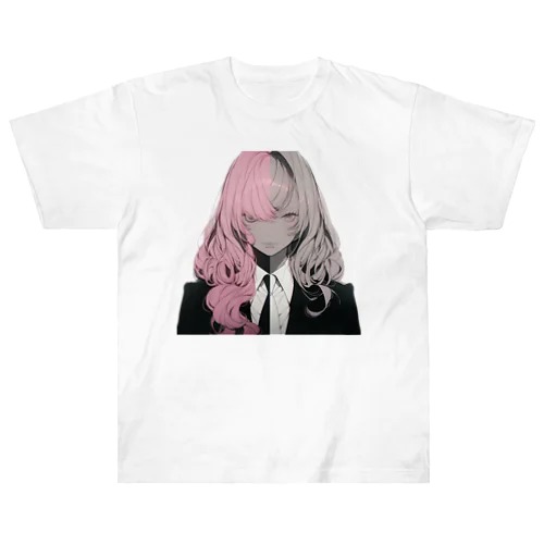 black suit girl ヘビーウェイトTシャツ