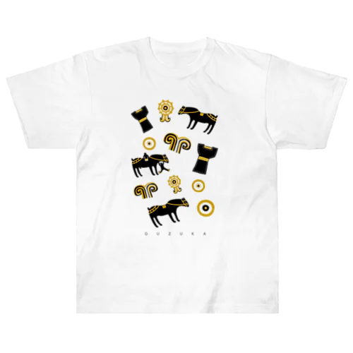 古代シリーズ▲▼▲▼王塚古墳の馬と紋様 Heavyweight T-Shirt