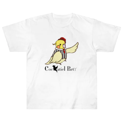 Cockatiel PartYビッグロゴアイテム(ロゴ黒文字) ヘビーウェイトTシャツ