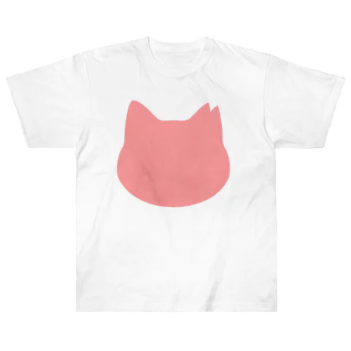 さくら猫シルエット/ピンク ヘビーウェイトTシャツ