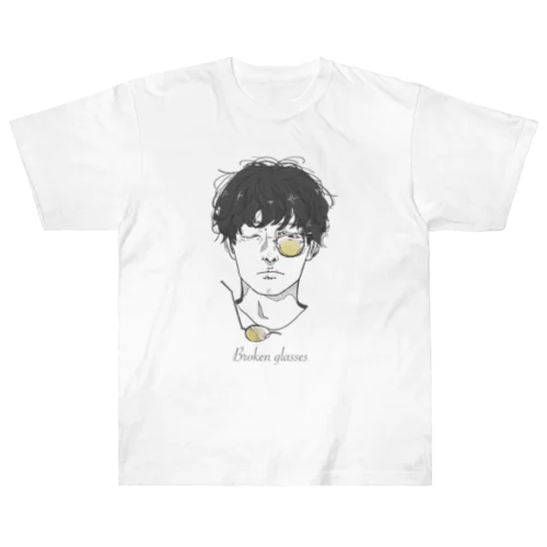 Broken glasses  ヘビーウェイトTシャツ