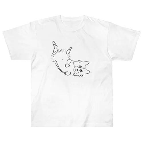 へそてんいぬ(線) Heavyweight T-Shirt