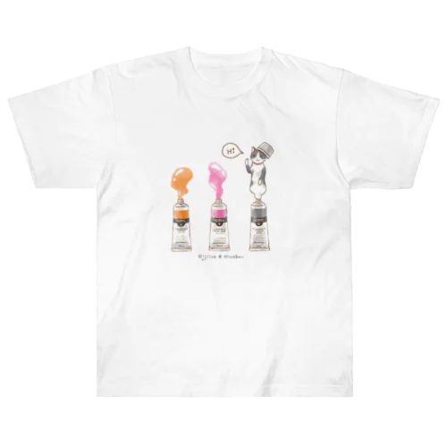 絵の具チューブからこんにちは！ハチワレ 3色ver. Heavyweight T-Shirt