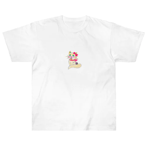 リブレを付けてるネコちゃん Heavyweight T-Shirt