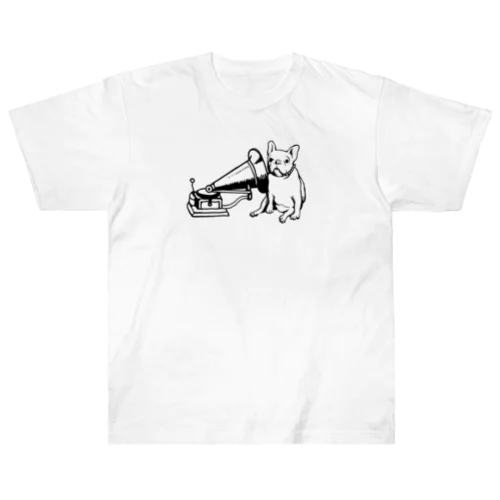 ご主人の声を聞く犬 Heavyweight T-Shirt