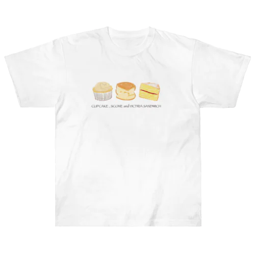 カップケーキ　スコーン　ビクトリアサンドウィッチ Heavyweight T-Shirt