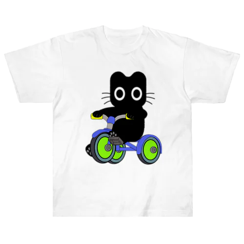 くろねこクロル（三輪車） ヘビーウェイトTシャツ