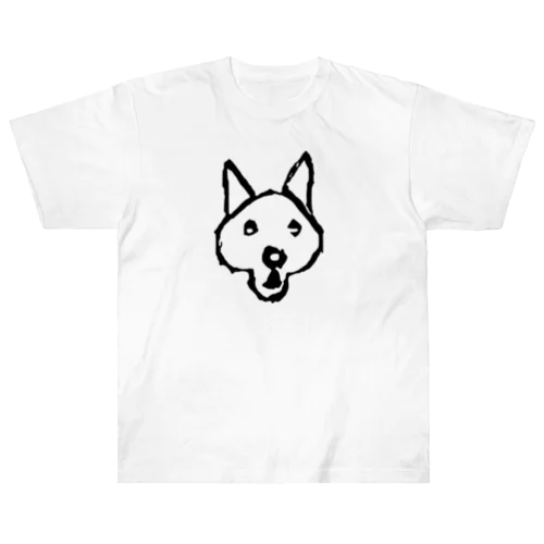 びっくりした犬 ヘビーウェイトTシャツ