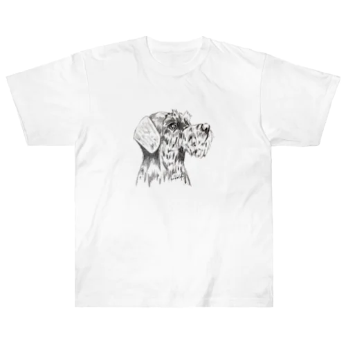 シュナウザー　テリアアート犬 ヘビーウェイトTシャツ