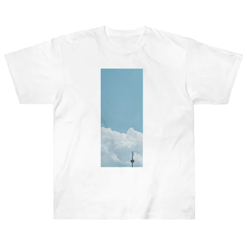 CinemaScope掛軸_001_空と雲と電信柱 ヘビーウェイトTシャツ