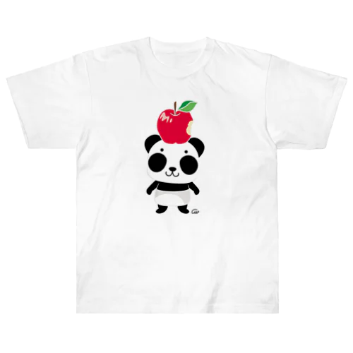 両面印刷 ズレぱんだちゃんのリンゴ食べたの誰？　 Heavyweight T-Shirt