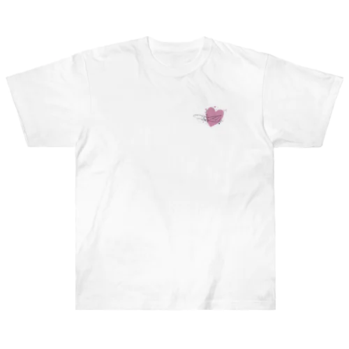 airplane-pink heart- Heavyweight T-Shirt
