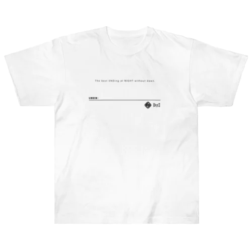 あけないおわり-WHITE ヘビーウェイトTシャツ