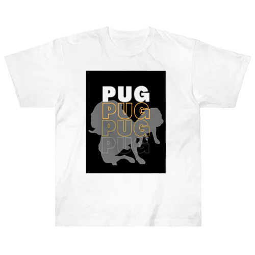 Pug silhouette ヘビーウェイトTシャツ