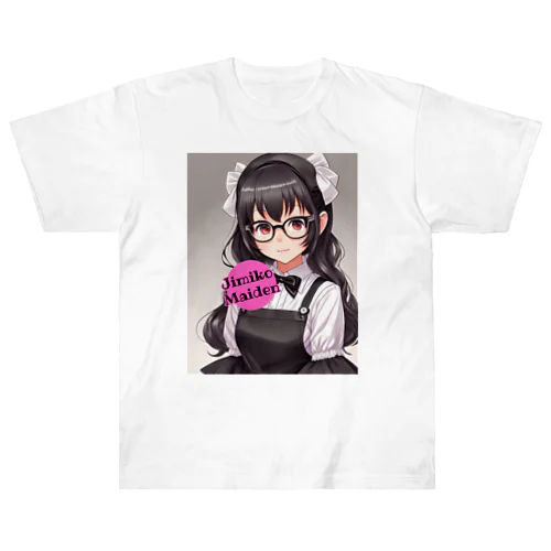 【Jimiko Maiden】白リボンメイドさん Heavyweight T-Shirt