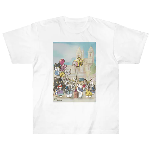 ベーカリーこげまる社員旅行にゃ Heavyweight T-Shirt