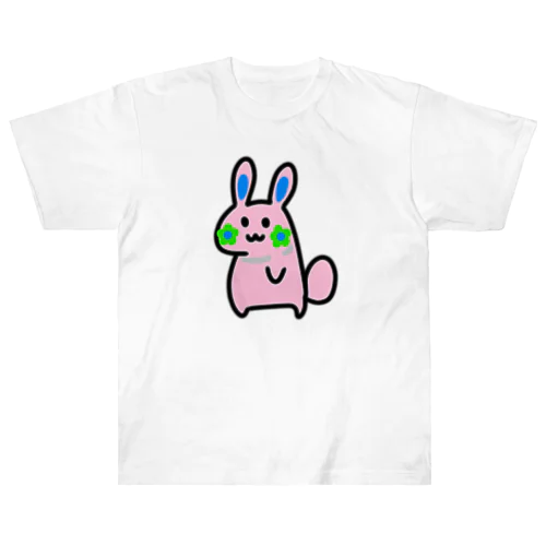 お花ウサギ🌼🐰ピンク Heavyweight T-Shirt