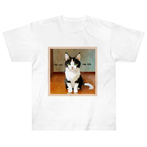 no cat no life ヘビーウェイトTシャツ