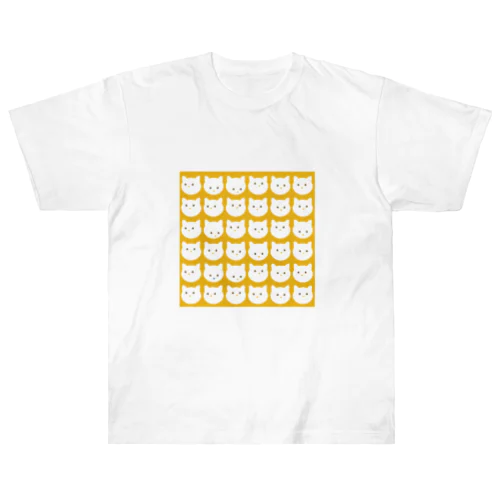 Dot Cat Daily_Square（イエロー） Heavyweight T-Shirt