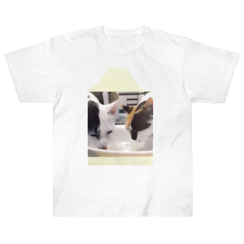 白猫バニラさんのTeaタイム Heavyweight T-Shirt
