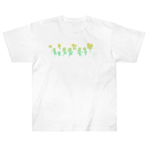 緑髪ちゃんズ グラデーション Heavyweight T-Shirt