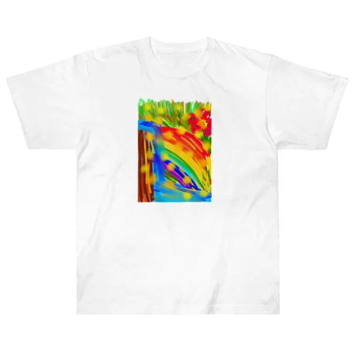 虹と滝とオーブ Heavyweight T-Shirt