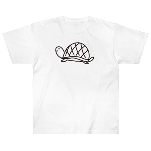 かわいい亀の線画 Heavyweight T-Shirt