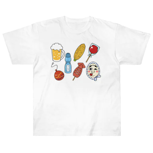 夏祭り・縁日セットイラスト Heavyweight T-Shirt