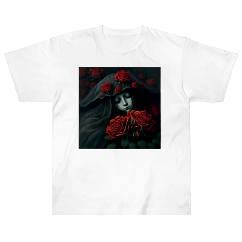 赤い薔薇の休息 Heavyweight T-Shirt