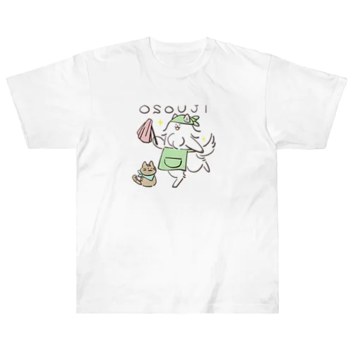 こよみを楽しむサモエド～OSOUJI～ Heavyweight T-Shirt