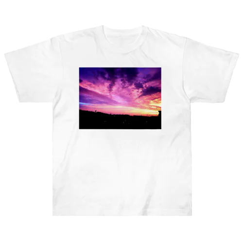 夕焼けと鱗雲 ヘビーウェイトTシャツ