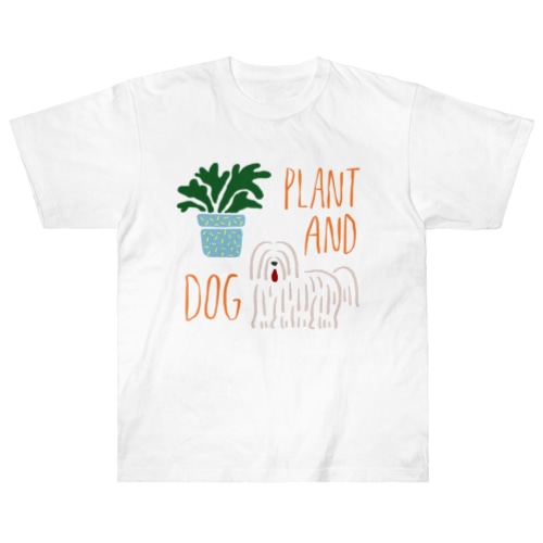 植物とイヌ Heavyweight T-Shirt