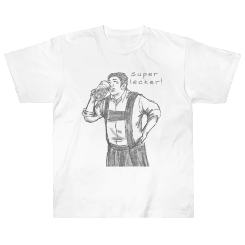 SUPER LECKER! (モノクロバージョン） Heavyweight T-Shirt