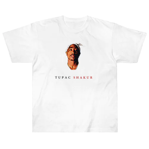 2PAC TUPAC SHAKUR FACE イラストデザイン ヘビーウェイトTシャツ