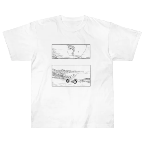 バイクとねこ Heavyweight T-Shirt