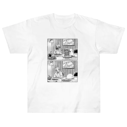 ハンバーガーとねこ Heavyweight T-Shirt