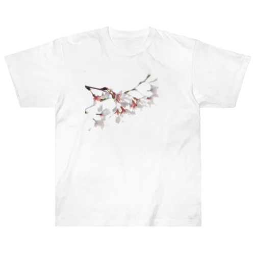 春の訪れを告げる美しい桜の花びら ヘビーウェイトTシャツ