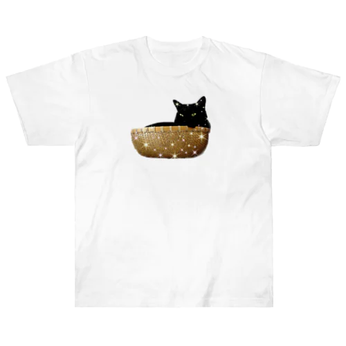 カゴの中の猫🐈‍⬛ ヘビーウェイトTシャツ