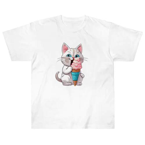 もふもふでかわいい猫 ヘビーウェイトTシャツ